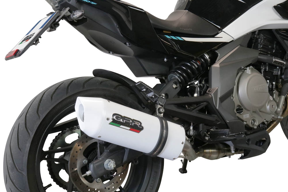 Scarico GPR compatibile con  Cf Moto 400 NK 2021-2023, Albus Evo4, Terminale di scarico omologato,fornito con db killer estraibile,catalizzatore e collettore