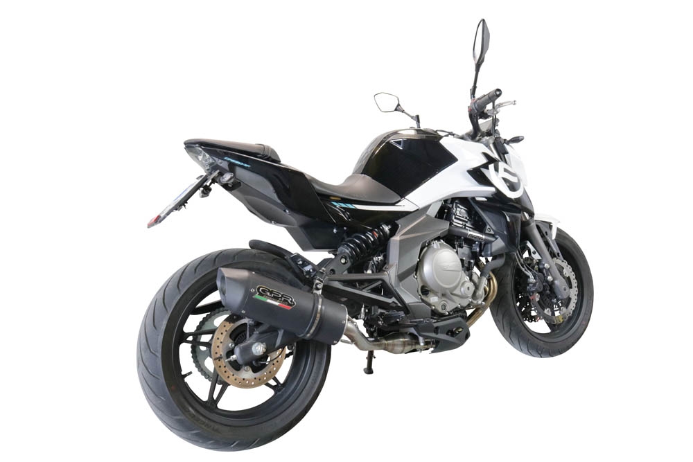 Scarico GPR compatibile con  Cf Moto 650 Nk 2021-2024, Furore Evo4 Nero, Terminale di scarico omologato,fornito con db killer estraibile,catalizzatore e collettore