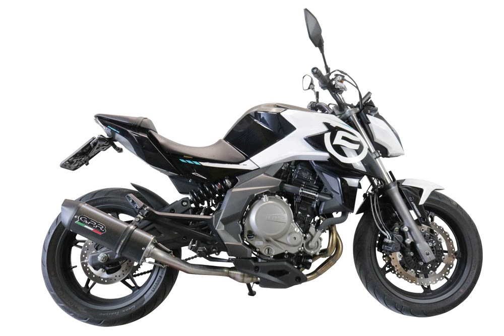 GPR exhaust compatible with  Cf Moto 400 NK 2021-2023, Furore Evo4 Poppy, Homologated legal slip-on exhaust including removable db killer, link pipe and catalyst 