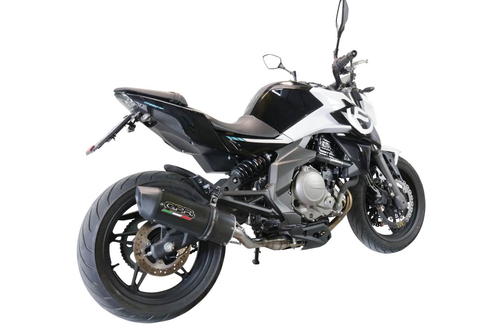 GPR exhaust compatible with  Cf Moto 400 NK 2021-2023, Furore Evo4 Poppy, Homologated legal slip-on exhaust including removable db killer, link pipe and catalyst 