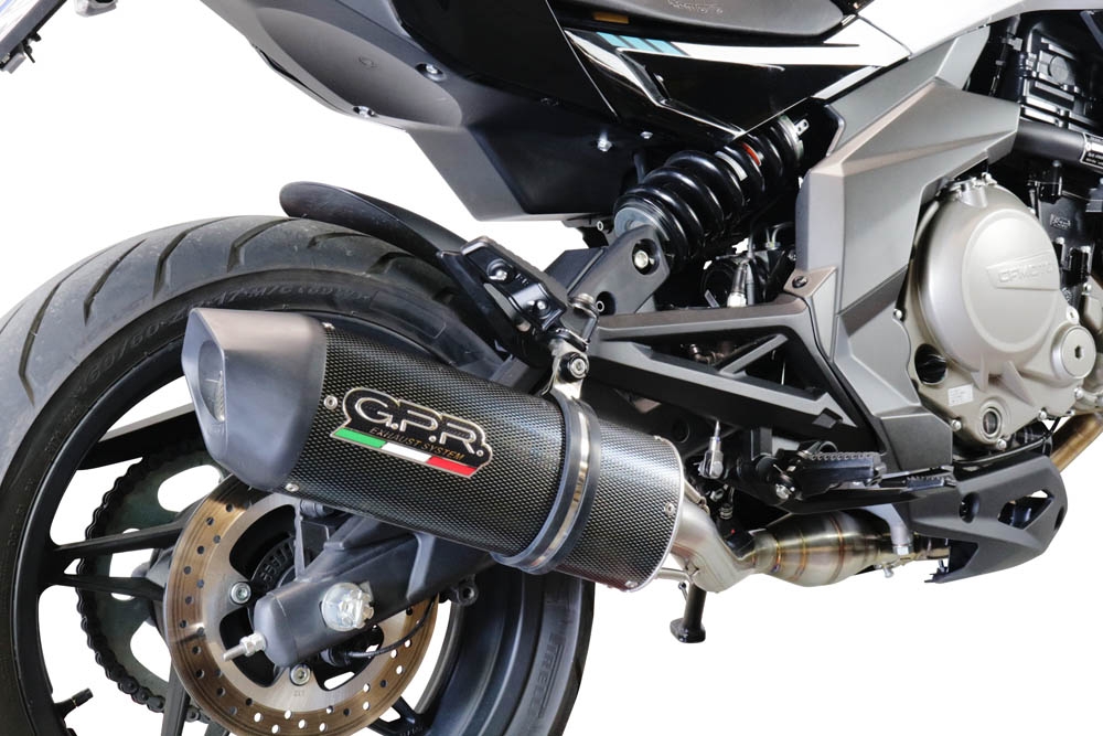 GPR exhaust compatible with  Cf Moto 400 NK 2021-2023, Furore Evo4 Poppy, Homologated legal slip-on exhaust including removable db killer, link pipe and catalyst 