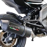 GPR exhaust compatible with  Cf Moto 400 NK 2021-2023, Furore Evo4 Poppy, Homologated legal slip-on exhaust including removable db killer, link pipe and catalyst 