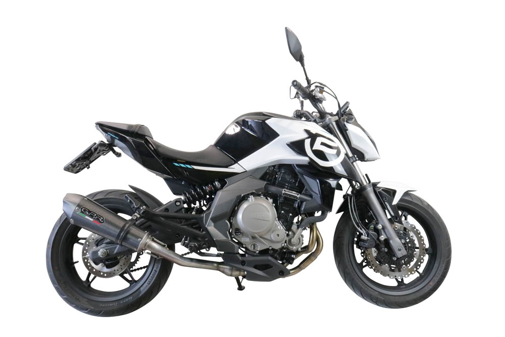 GPR pot echappement compatible avec  Cf Moto 400 NK 2019-2020, New Grand Prix Evo Poppy, Échappement légal, homologué,silencieux avec catalyseur, db killer amovible et tuyau de liaison spécifique 