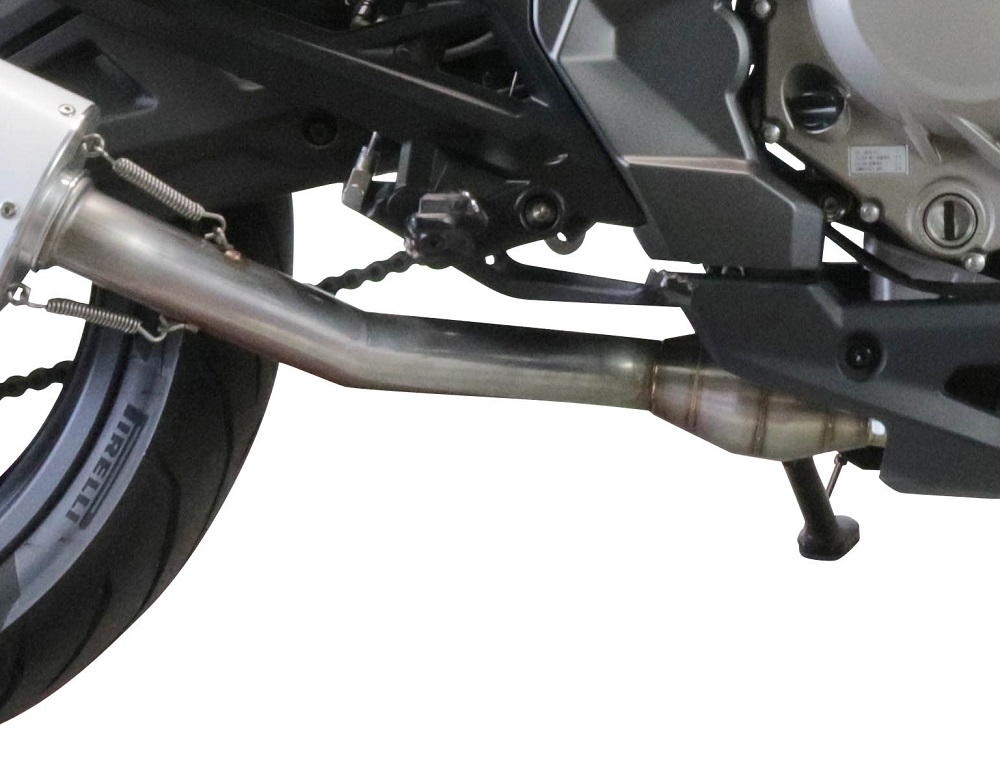 GPR exhaust compatible with  Cf Moto 400 NK 2021-2023, Furore Evo4 Poppy, Homologated legal slip-on exhaust including removable db killer, link pipe and catalyst 