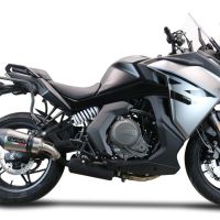 GPR exhaust compatible with  Cf Moto 650 Gt 2022-2024, New Grand Prix Evo Titanium, Homologated legal slip-on exhaust including removable db killer and link pipe 
