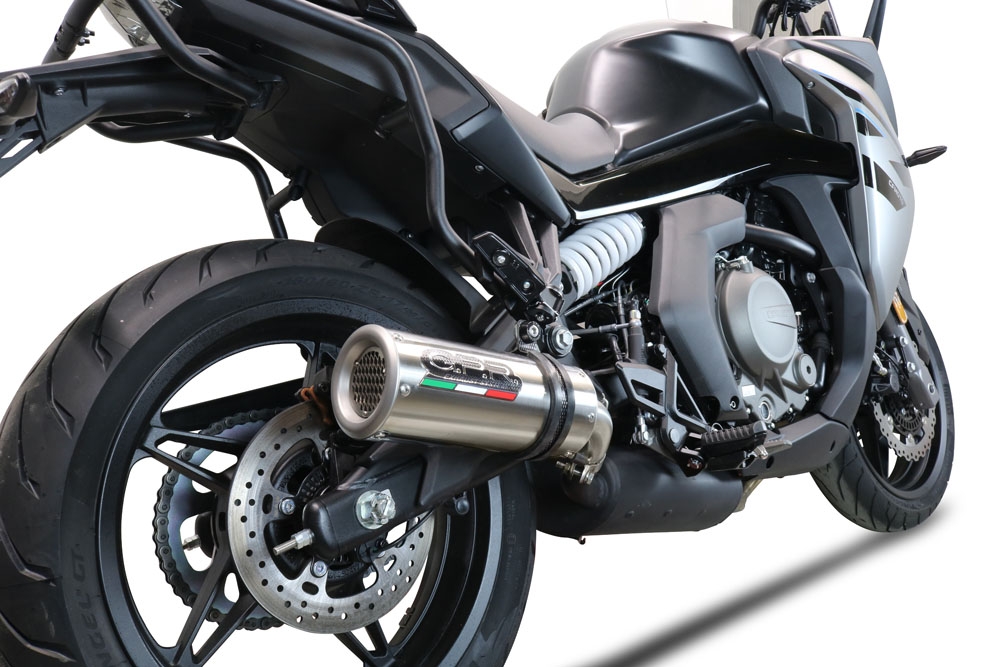 GPR exhaust compatible with  Cf Moto 650 Gt 2022-2024, M3 Inox , Homologated legal slip-on exhaust including removable db killer and link pipe 