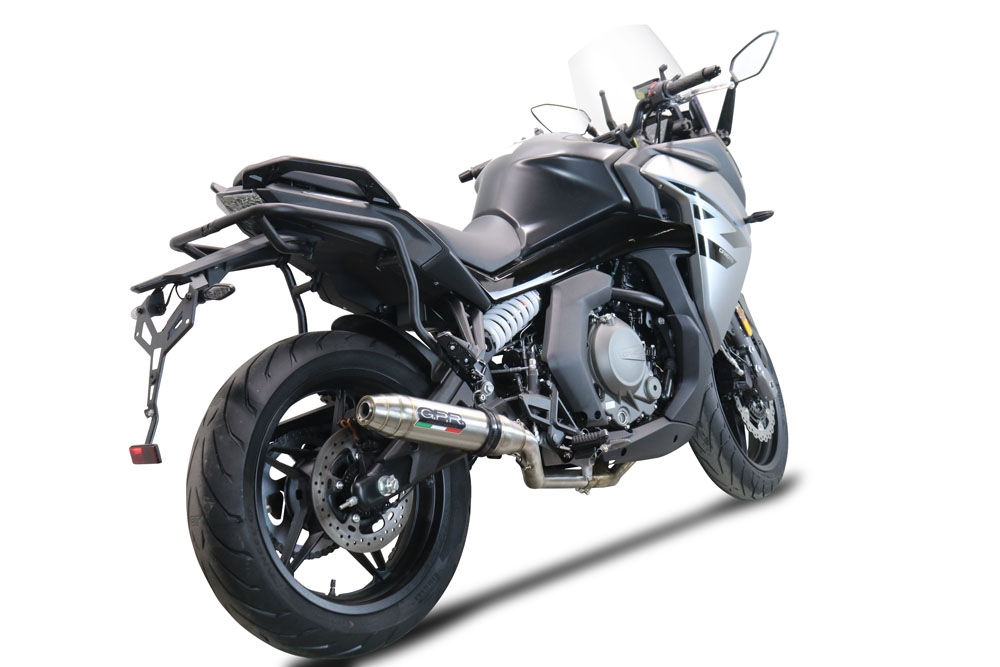 Scarico GPR compatibile con  Cf Moto 650 Gt 2022-2024, Deeptone Inox, Terminale di scarico Racing, con raccordo specifico e db killer estraibile