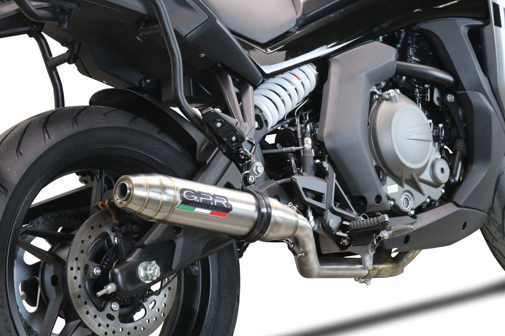 Scarico GPR compatibile con  Cf Moto 650 Gt 2022-2024, Deeptone Inox, Terminale di scarico Racing, con raccordo specifico e db killer estraibile