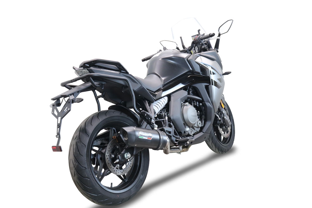 Scarico GPR compatibile con  Cf Moto 650 Gt 2022-2024, Furore Nero, Terminale di scarico Racing, con raccordo specifico e db killer estraibile