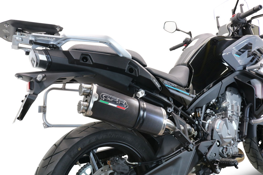 Scarico GPR compatibile con  Cf Moto 800 Mt Touring 2022-2024, Dual Poppy, Scarico omologato, silenziatore con db killer estraibile e raccordo specifico