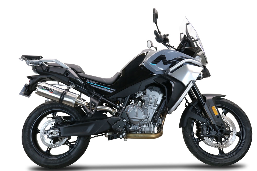 Scarico GPR compatibile con  Cf Moto 800 Mt Touring 2022-2024, Dual Titanium, Scarico omologato, silenziatore con db killer estraibile e raccordo specifico