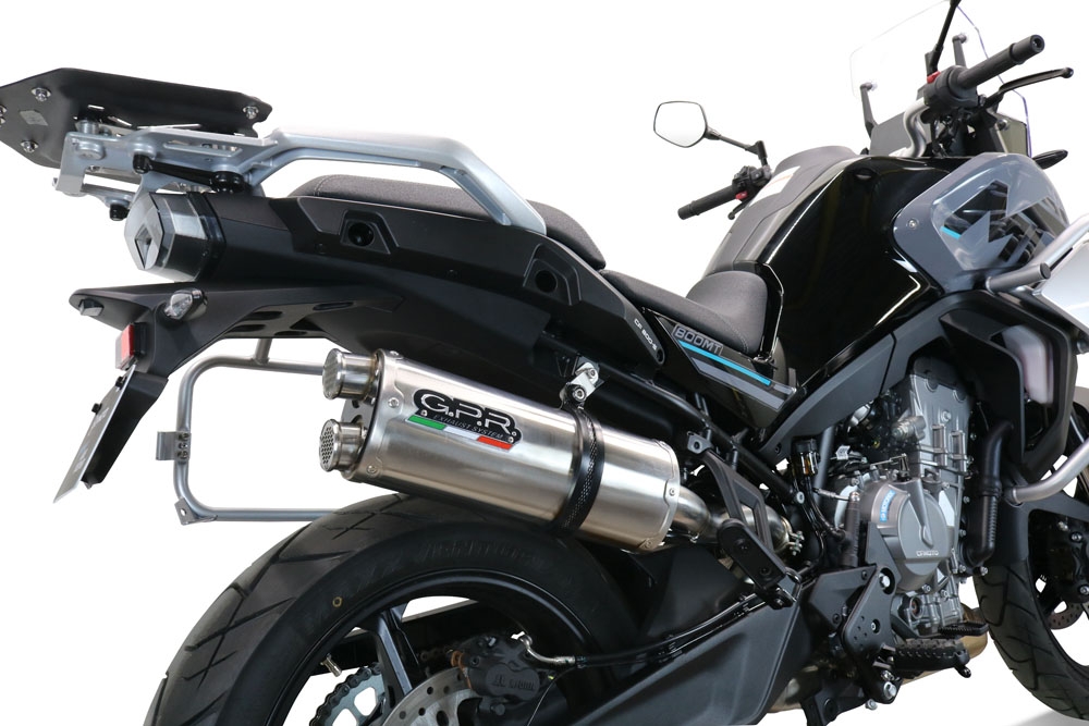 Scarico GPR compatibile con  Cf Moto 800 Mt Touring 2022-2024, Dual Titanium, Scarico omologato, silenziatore con db killer estraibile e raccordo specifico