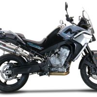 GPR exhaust compatible with  Cf Moto 800 Mt Touring 2022-2024, Satinox , Homologated legal slip-on exhaust including removable db killer and link pipe 