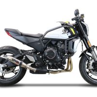GPR exhaust compatible with  Cf Moto 700 CL-X Adv 2022-2024, Deeptone Inox, Homologated legal slip-on exhaust including removable db killer and link pipe 