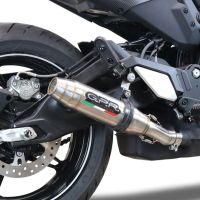 GPR exhaust compatible with  Cf Moto 700 CL-X Adv 2022-2024, Deeptone Inox, Homologated legal slip-on exhaust including removable db killer and link pipe 