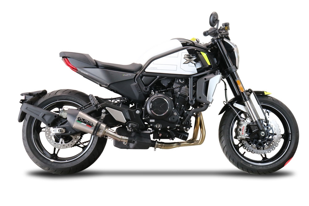 Scarico GPR compatibile con  Cf Moto 700 CL-X Heritage  2022-2024, New Grand Prix Evo Titanium, Scarico omologato, silenziatore con db killer estraibile e raccordo specifico
