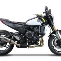 GPR exhaust compatible with  Cf Moto 700 CL-X Sport 2022-2024, M3 Titanium Natural, Homologated legal slip-on exhaust including removable db killer and link pipe 