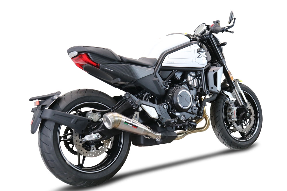 GPR exhaust compatible with  Cf Moto 700 CL-X Adv 2022-2024, Powercone Evo, Homologated legal slip-on exhaust including removable db killer and link pipe 