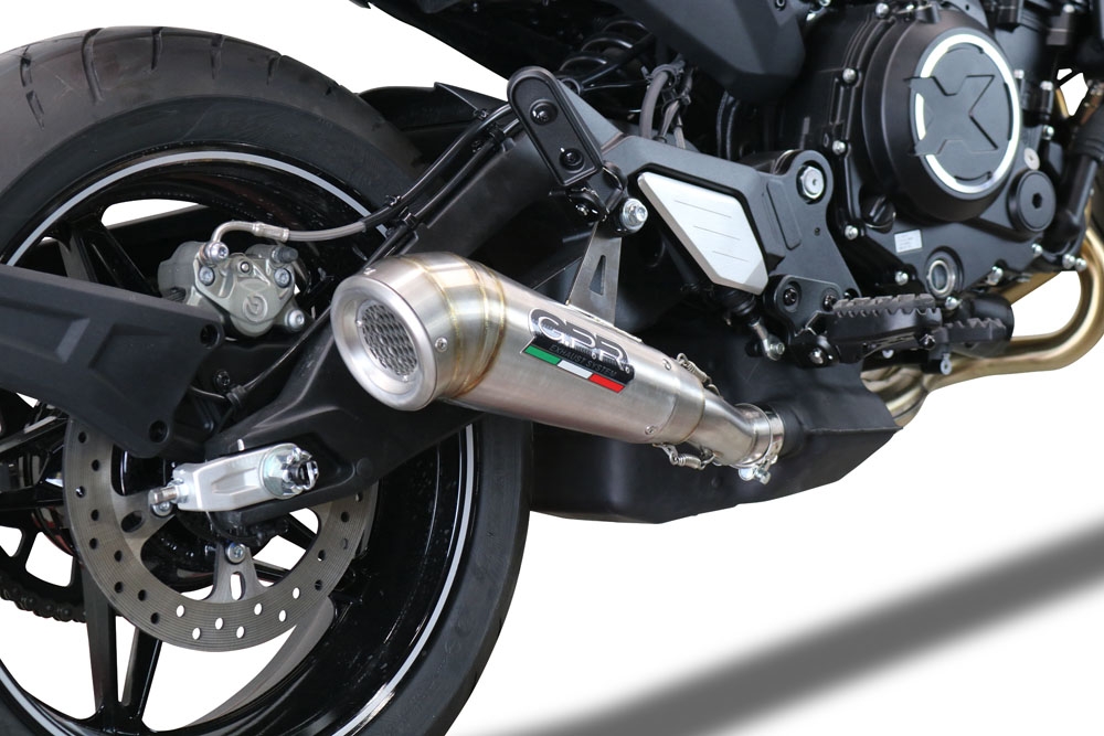 GPR exhaust compatible with  Cf Moto 700 CL-X Adv 2022-2024, Powercone Evo, Homologated legal slip-on exhaust including removable db killer and link pipe 