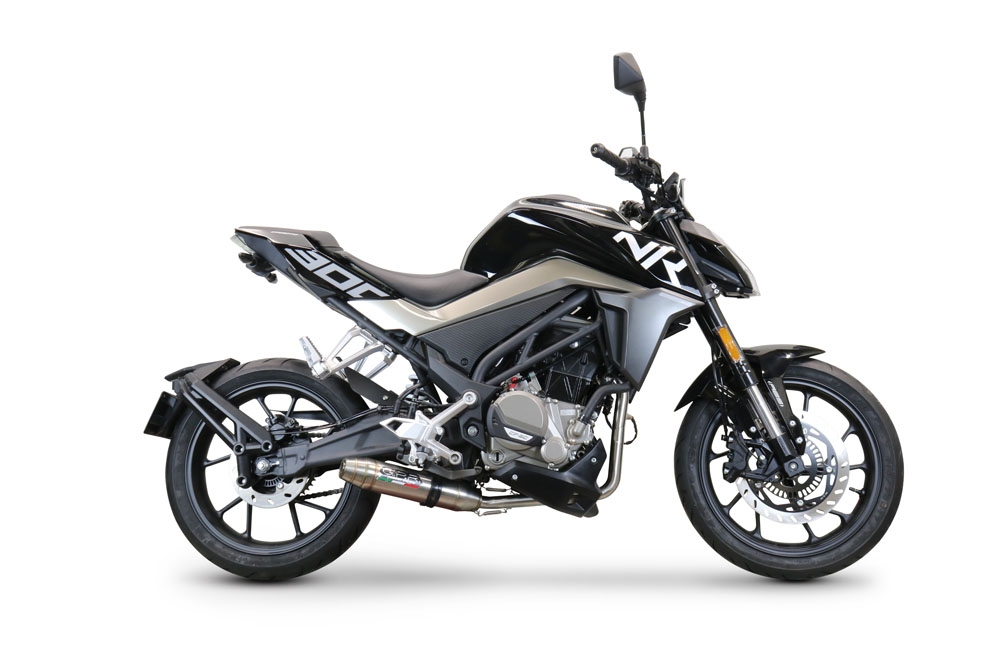GPR exhaust compatible with  Cf Moto 300 NK 2022-2024, Deeptone Inox, Racing full system exhaust, including removable db killer 