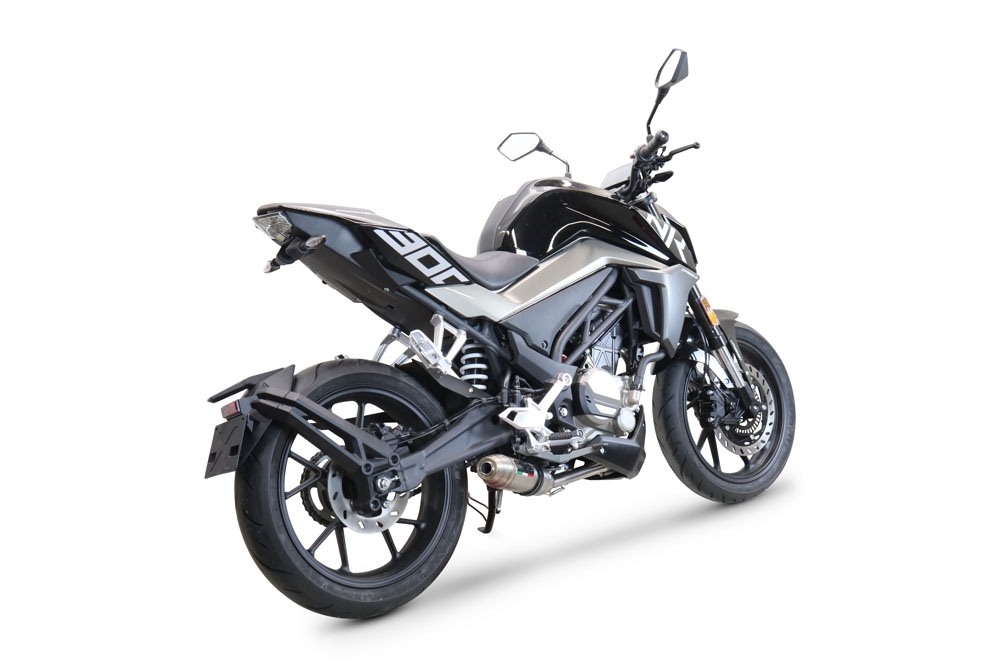 GPR exhaust compatible with  Cf Moto 300 NK 2022-2024, Deeptone Inox, Racing full system exhaust, including removable db killer 