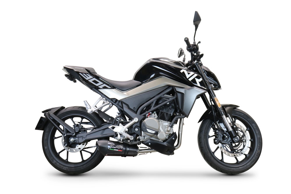 GPR pot echappement compatible avec  Cf Moto 300 NK 2022-2024, New Grand Prix Evo Poppy, Homologué et légal, système d'échappement complet avec catalyseur et db killer amovible 