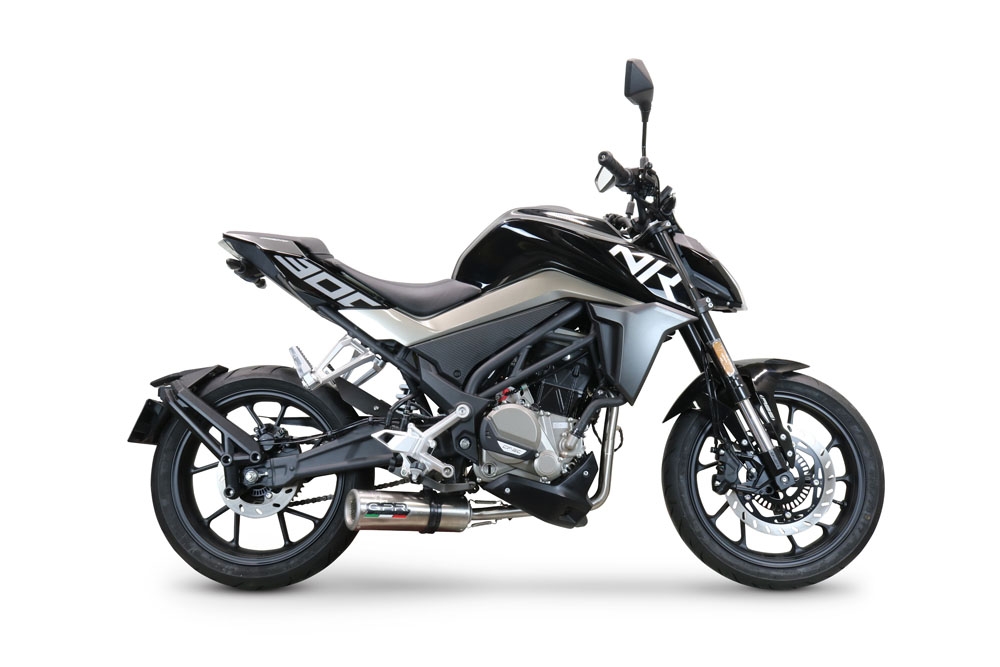 GPR exhaust compatible with  Cf Moto 300 NK 2022-2024, M3 Inox , Homologated legal full system exhaust, including removable db killer and catalyst 
