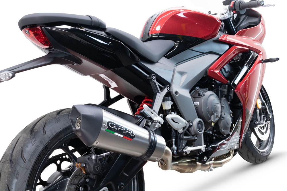 Scarico GPR compatibile con  Triumph Daytona 660 2023-2025, New Grand Prix Evo Titanium, Scarico completo omologato,fornito con db killer estraibile,catalizzatore e collettore