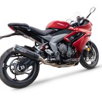 GPR exhaust compatible with  Triumph Daytona 660 2023-2025, M3 Black Titanium, Homologated legal full system exhaust, including removable db killer and catalyst 
