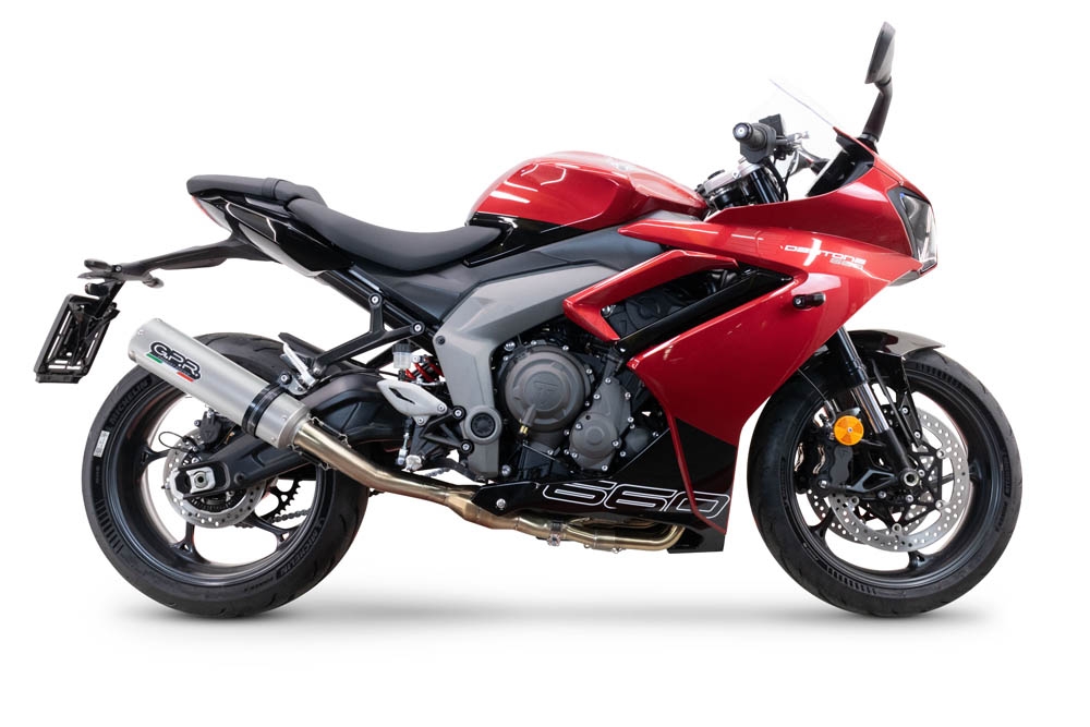 GPR exhaust compatible with  Triumph Daytona 660 2023-2025, M3 Inox , Racing full system exhaust, including removable db killer 