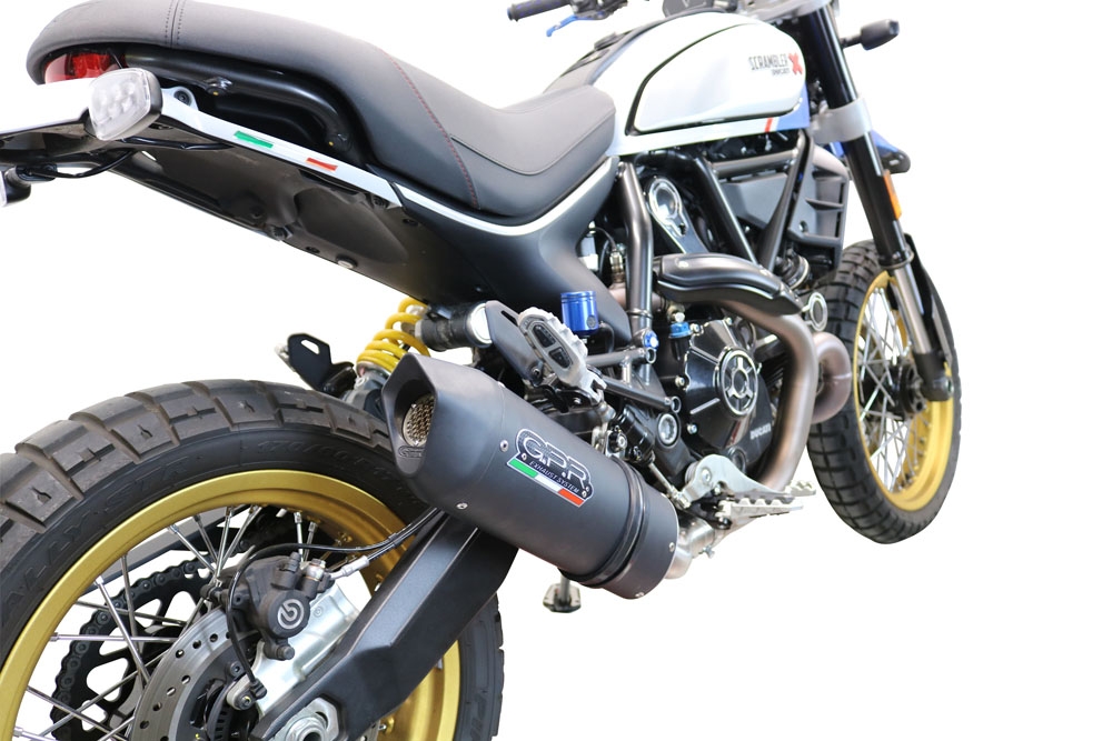 Scarico GPR compatibile con  Ducati Scrambler 800 Icon -Icon Dark 2021-2022, Furore Evo4 Nero, Terminale di scarico omologato,fornito con db killer estraibile,catalizzatore e collettore
