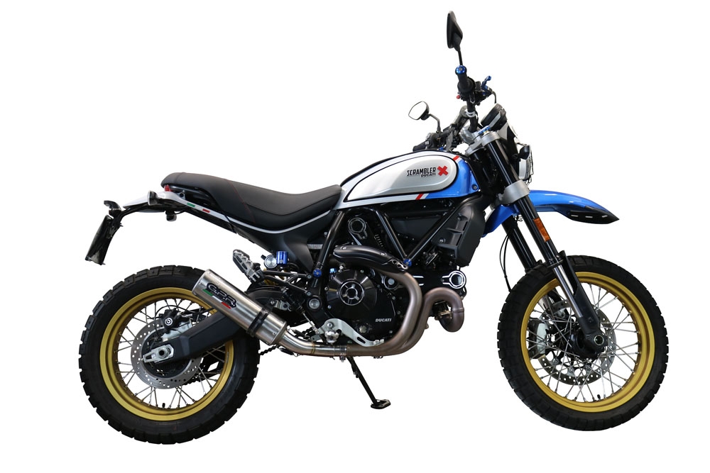 GPR exhaust compatible with  Ducati Scrambler 800 Icon -Icon Dark 2021-2022, M3 Inox , Homologated legal slip-on exhaust including removable db killer, link pipe and catalyst 
