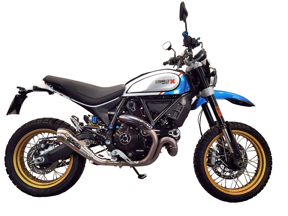 GPR exhaust compatible with  Ducati Scrambler 800 Icon -Icon Dark 2021-2022, Powercone Evo, Homologated legal slip-on exhaust including removable db killer, link pipe and catalyst 