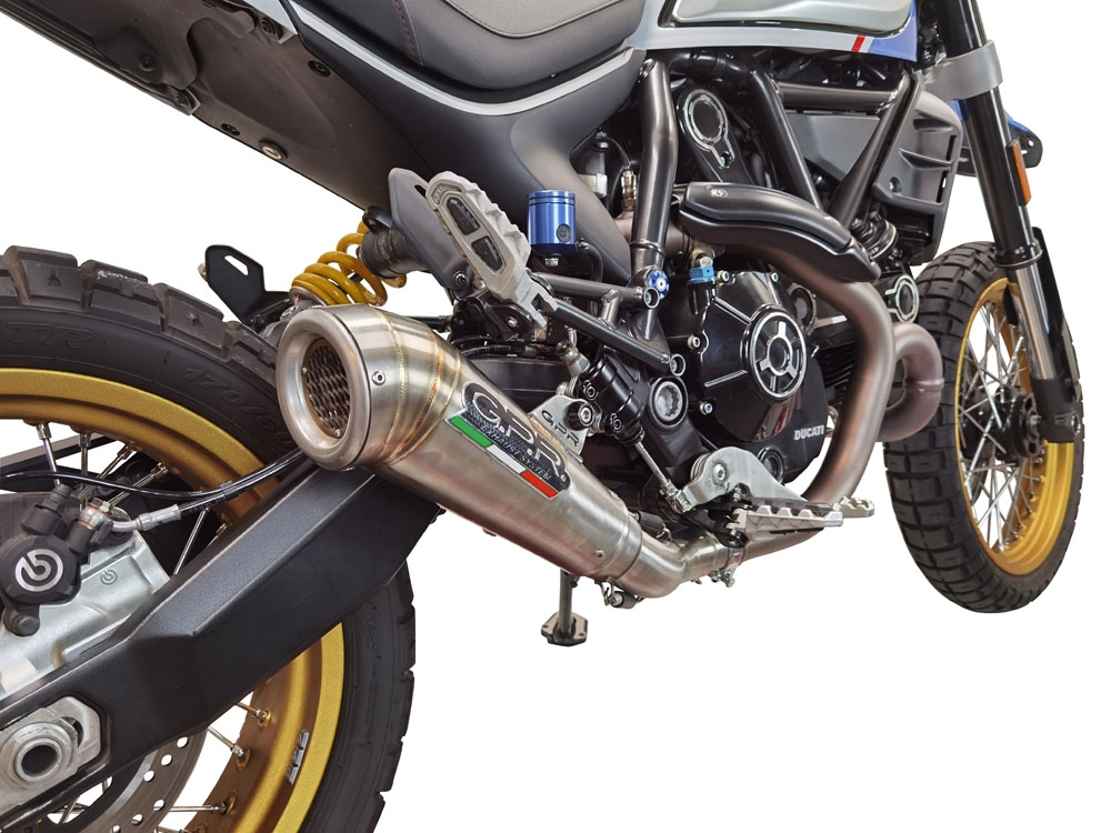 GPR exhaust compatible with  Ducati Scrambler 800 Icon -Icon Dark 2021-2022, Powercone Evo, Homologated legal slip-on exhaust including removable db killer, link pipe and catalyst 