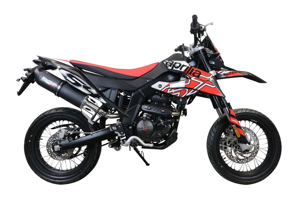 Scarico GPR compatibile con  Aprilia Rx 125 2021-2024, Furore Evo4 Nero, Terminale di scarico omologato, fornito con db killer estraibile, catalizzatore e raccordo specifico