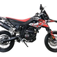 Scarico GPR compatibile con  Aprilia Rx 125 2021-2024, Furore Evo4 Nero, Terminale di scarico omologato, fornito con db killer estraibile, catalizzatore e raccordo specifico