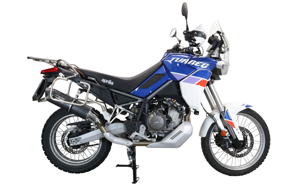 Scarico GPR compatibile con  Aprilia Tuareg 660 2021-2024, Furore Evo4 Nero, Scarico omologato, silenziatore con db killer estraibile e raccordo specifico
