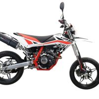 GPR exhaust compatible with  Beta RR 125 4T Enduro 2019-2020, Furore Evo4 Nero, Homologated legal slip-on exhaust including removable db killer, link pipe and catalyst 