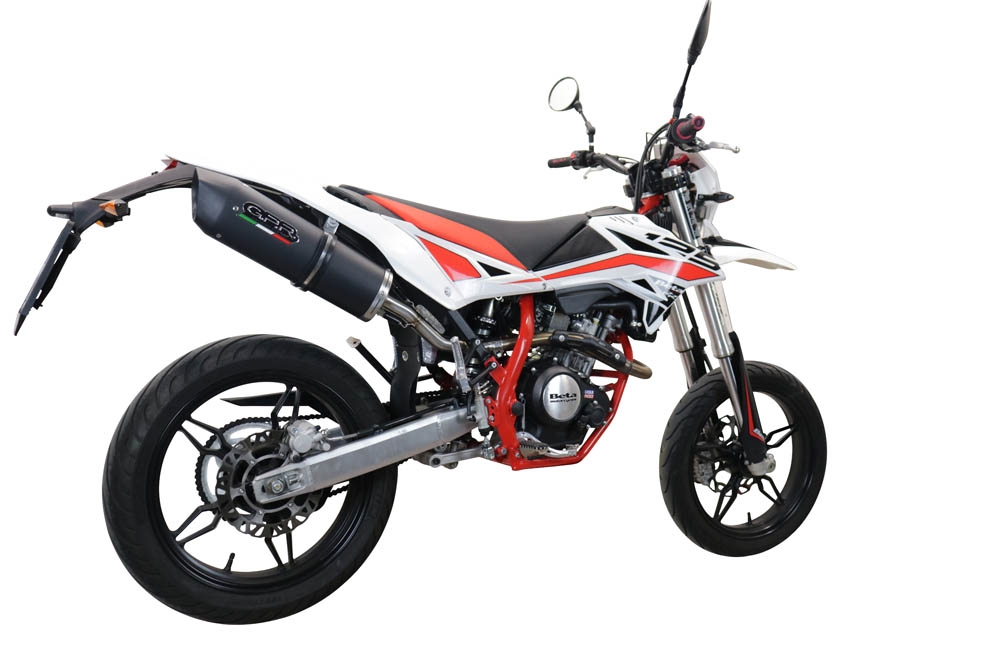 GPR exhaust compatible with  Beta RR 125 4T Enduro 2019-2020, Furore Evo4 Nero, Homologated legal slip-on exhaust including removable db killer, link pipe and catalyst 