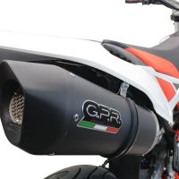 GPR exhaust compatible with  Beta RR 125 4T Enduro 2019-2020, Furore Evo4 Nero, Homologated legal slip-on exhaust including removable db killer, link pipe and catalyst 