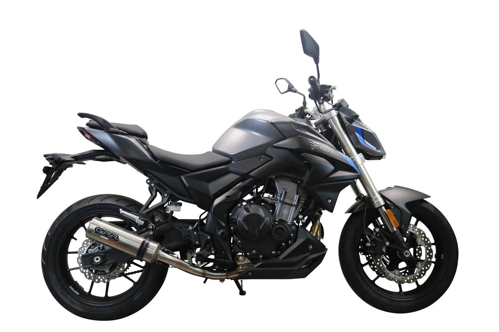 GPR exhaust compatible with  Voge 500R 2021-2024, M3 Inox , Homologated legal slip-on exhaust including removable db killer and link pipe 