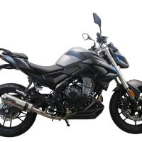 GPR exhaust compatible with  Voge 500R 2021-2024, M3 Inox , Homologated legal slip-on exhaust including removable db killer and link pipe 