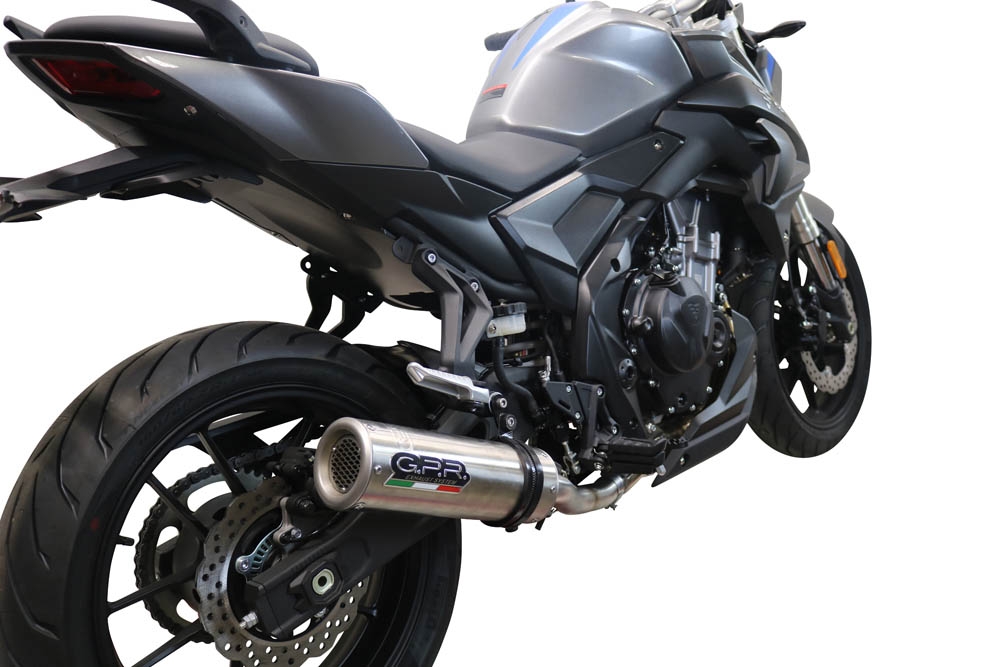 GPR exhaust compatible with  Voge 500R 2021-2024, M3 Inox , Homologated legal slip-on exhaust including removable db killer and link pipe 