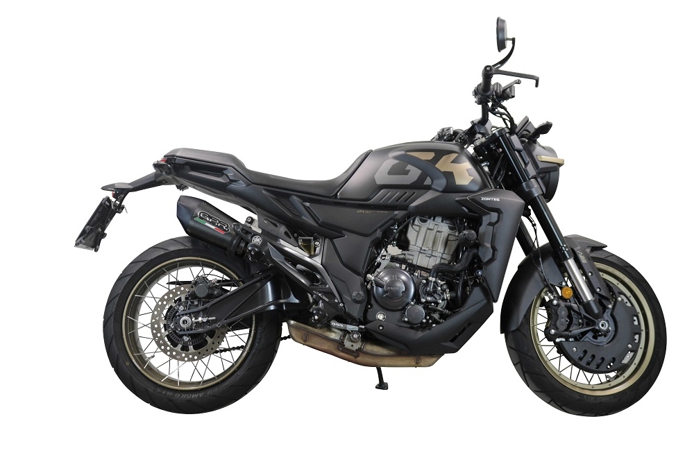 Scarico GPR compatibile con  Zontes 350 T1 ADV 2022-2024, New Grand Prix Evo Poppy, Scarico omologato, silenziatore con db killer estraibile e raccordo specifico