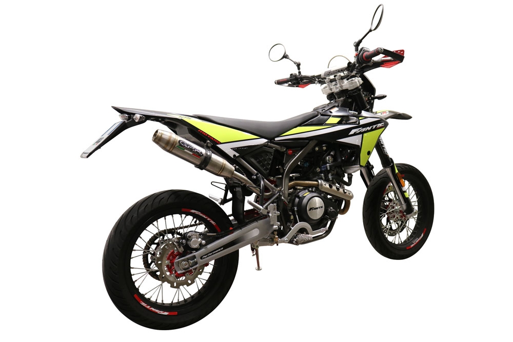 Scarico GPR compatibile con  Fantic Motor XMF 125 2021-2023, Deeptone Inox, Scarico omologato, silenziatore con db killer estraibile e raccordo specifico