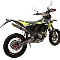 Scarico GPR compatibile con  Fantic Motor XMF 125 2021-2023, Deeptone Inox, Scarico omologato, silenziatore con db killer estraibile e raccordo specifico