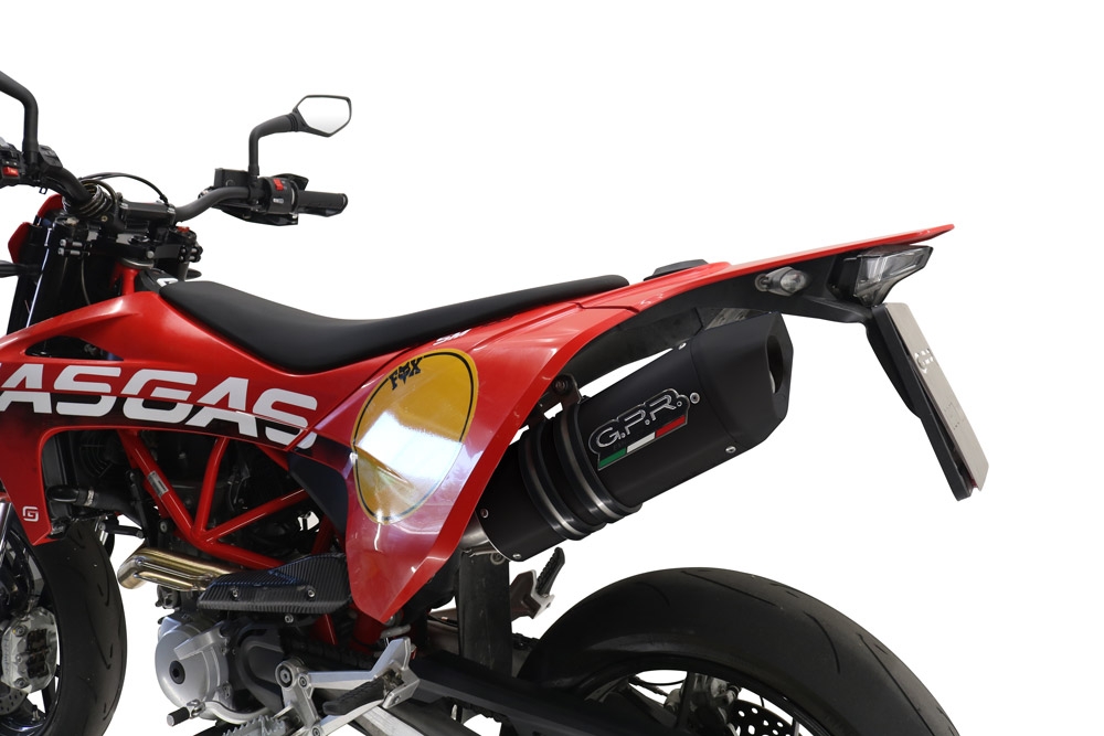 Scarico GPR compatibile con  Gas Gas SM 700 2023-2024, Furore Evo4 Nero, Terminale di scarico omologato, fornito con db killer estraibile, catalizzatore e raccordo specifico
