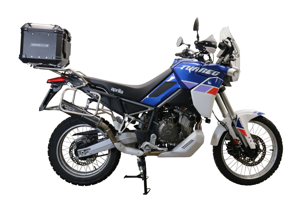 TOP CASE - BAULETTO GPR TECH COMPATABILE CON Aprilia Tuareg 660 2021/2024 e5 GPR TECH BAULETTO TOP CASE ALPI-TECH 35 LT. COLORE NERO CON PIASTRA SPECIFICA 
