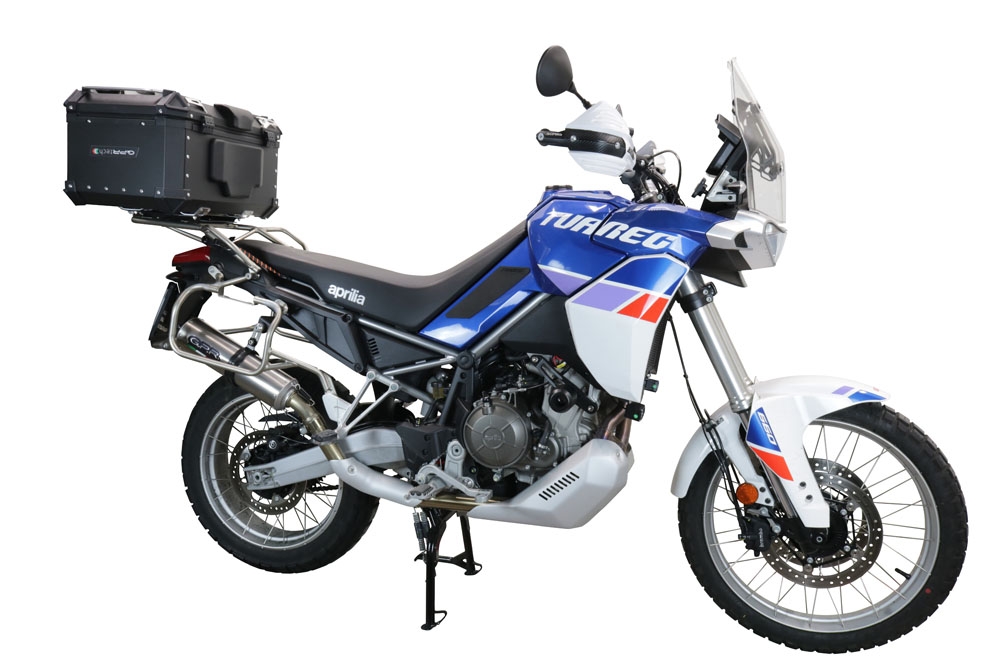 TOP CASE - BAULETTO GPR TECH COMPATABILE CON Aprilia Tuareg 660 2021/2024 e5 GPR TECH BAULETTO TOP CASE ALPI-TECH 55 LT COLORE NERO CON PIASTRA SPECIFICA 