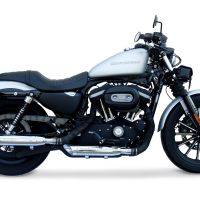 Scarico GPR compatibile con  Harley Davidson Sportster 883  2010-2018, Slash Inox, Coppia di terminali di scarico omologati, forniti con db killer removibili e raccordi specifici